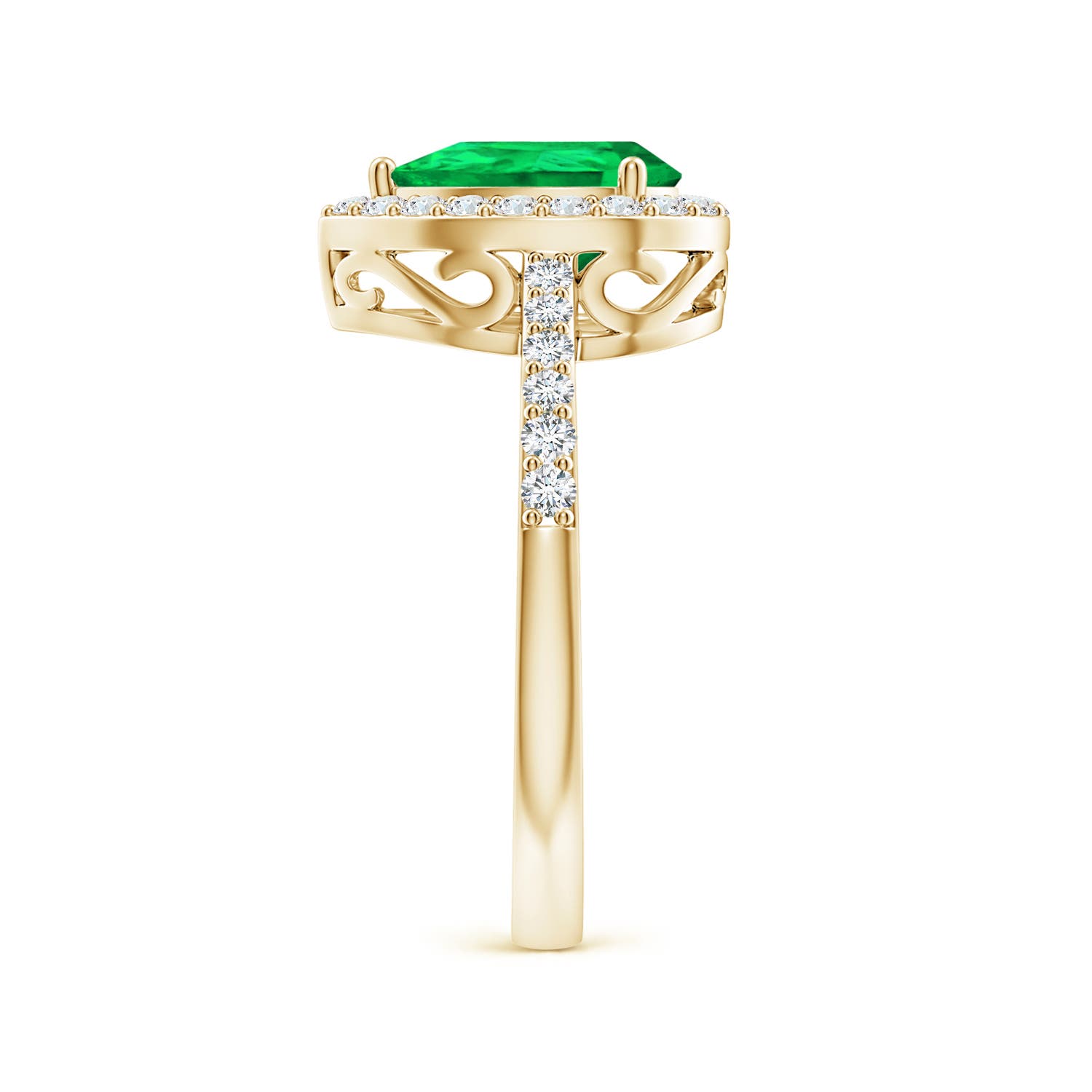 AAA - Emerald / 1.56 CT / 14 KT Yellow Gold