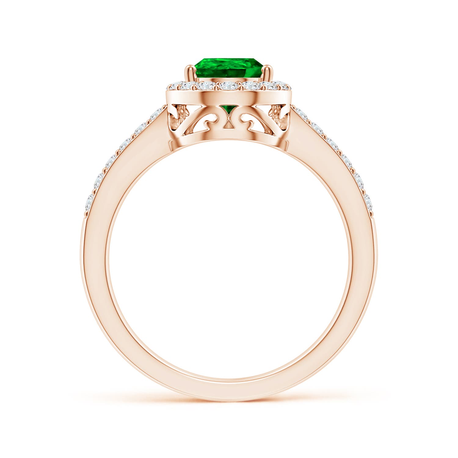 AAAA - Emerald / 1.56 CT / 14 KT Rose Gold