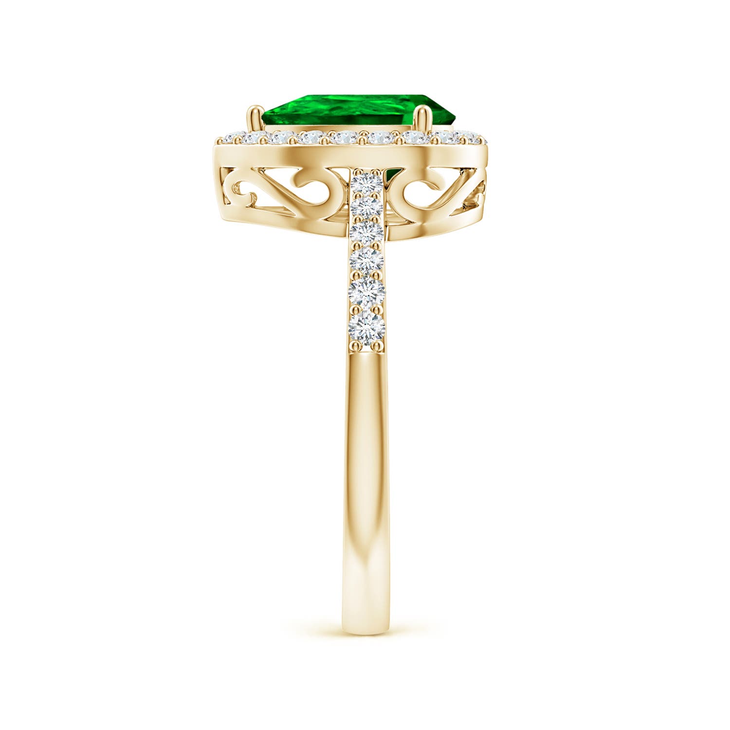 AAAA - Emerald / 1.56 CT / 14 KT Yellow Gold