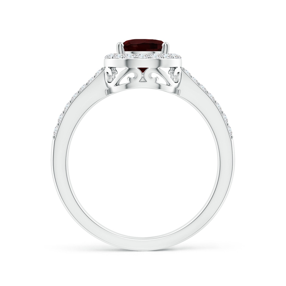 8x6mm A Prong-Set Pear Garnet Ring with Diamond Halo in 18K White Gold side 199