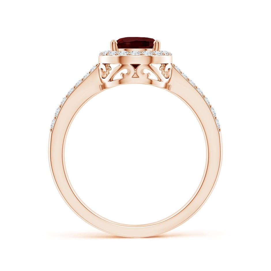 8x6mm AA Prong-Set Pear Garnet Ring with Diamond Halo in Rose Gold side 199