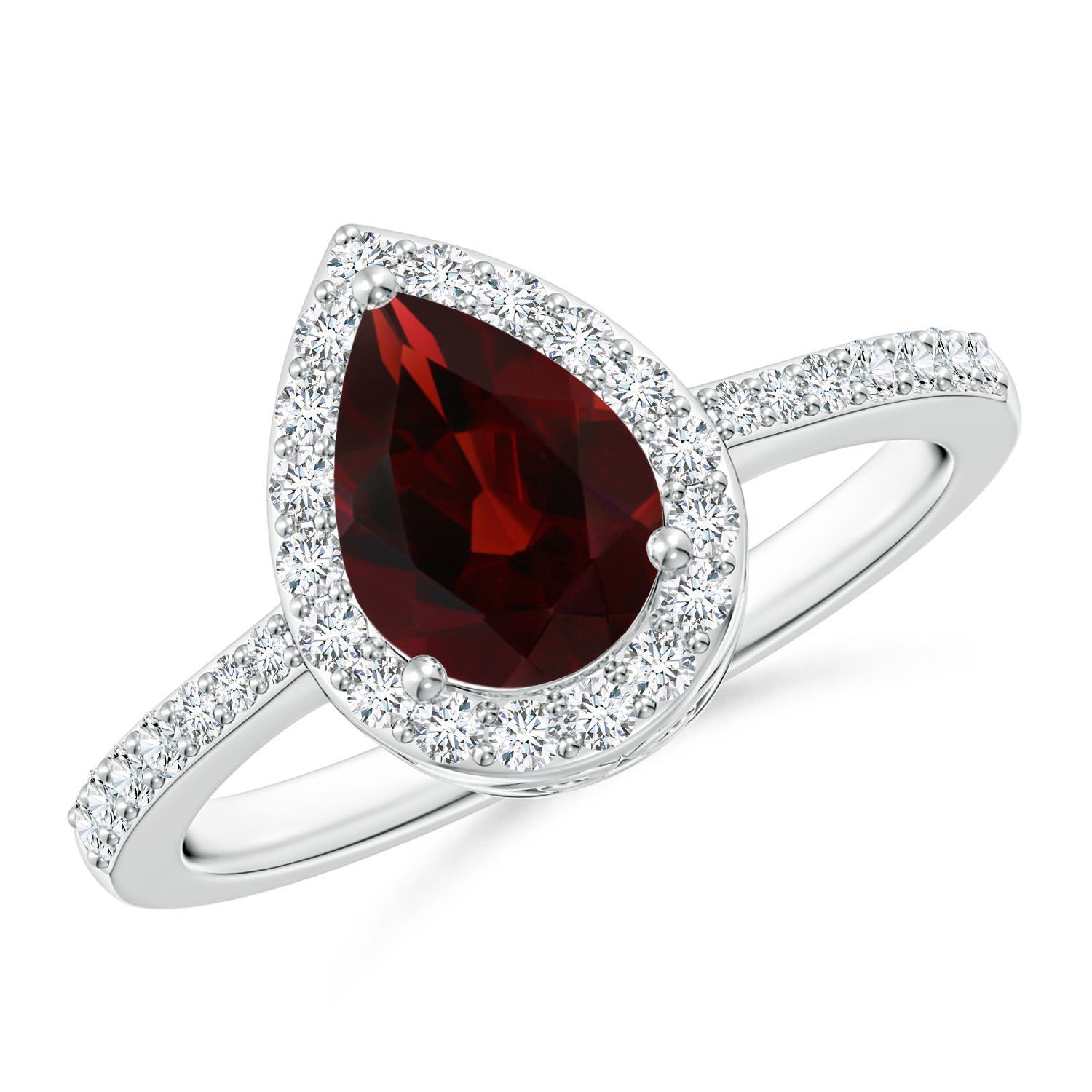 AA - Garnet / 1.61 CT / 14 KT White Gold