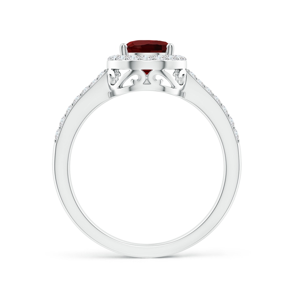 8x6mm AAA Prong-Set Pear Garnet Ring with Diamond Halo in White Gold side 199