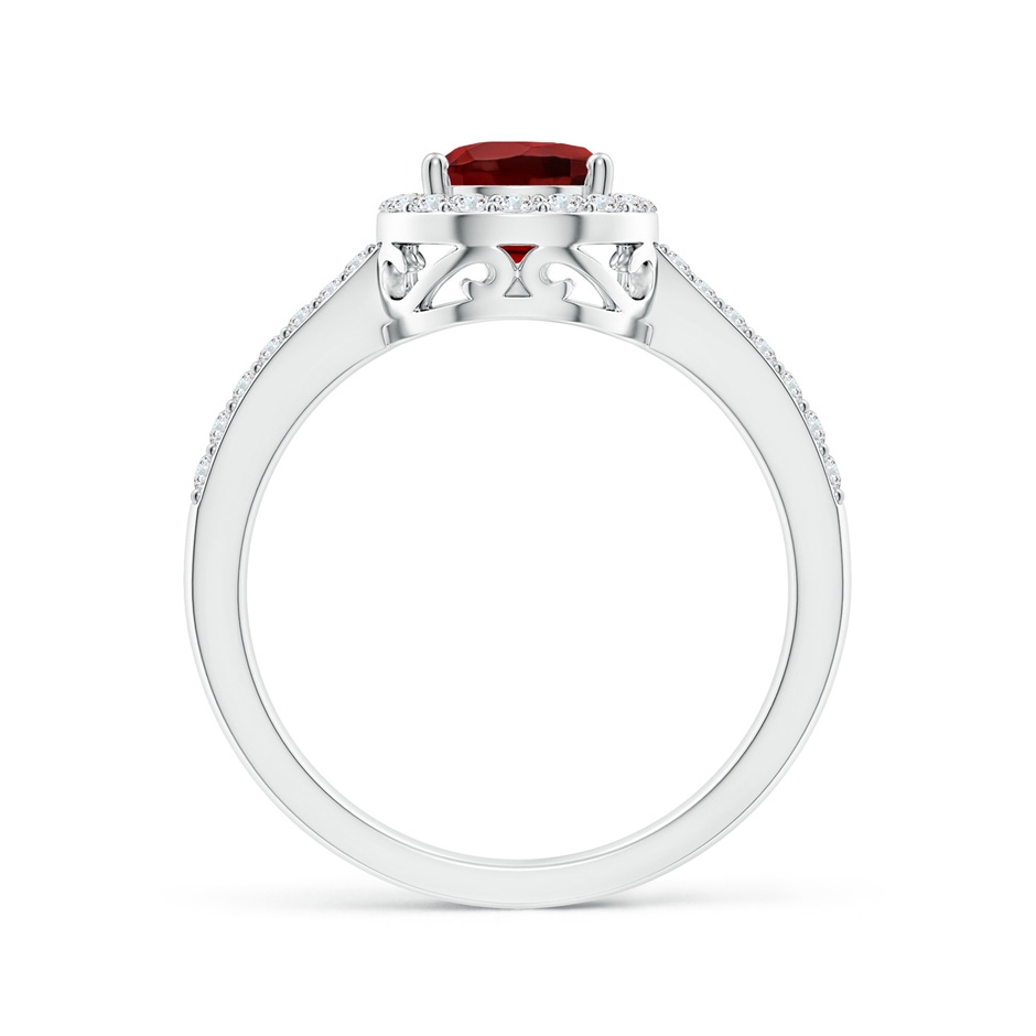 8x6mm AAAA Prong-Set Pear Garnet Ring with Diamond Halo in White Gold side 199