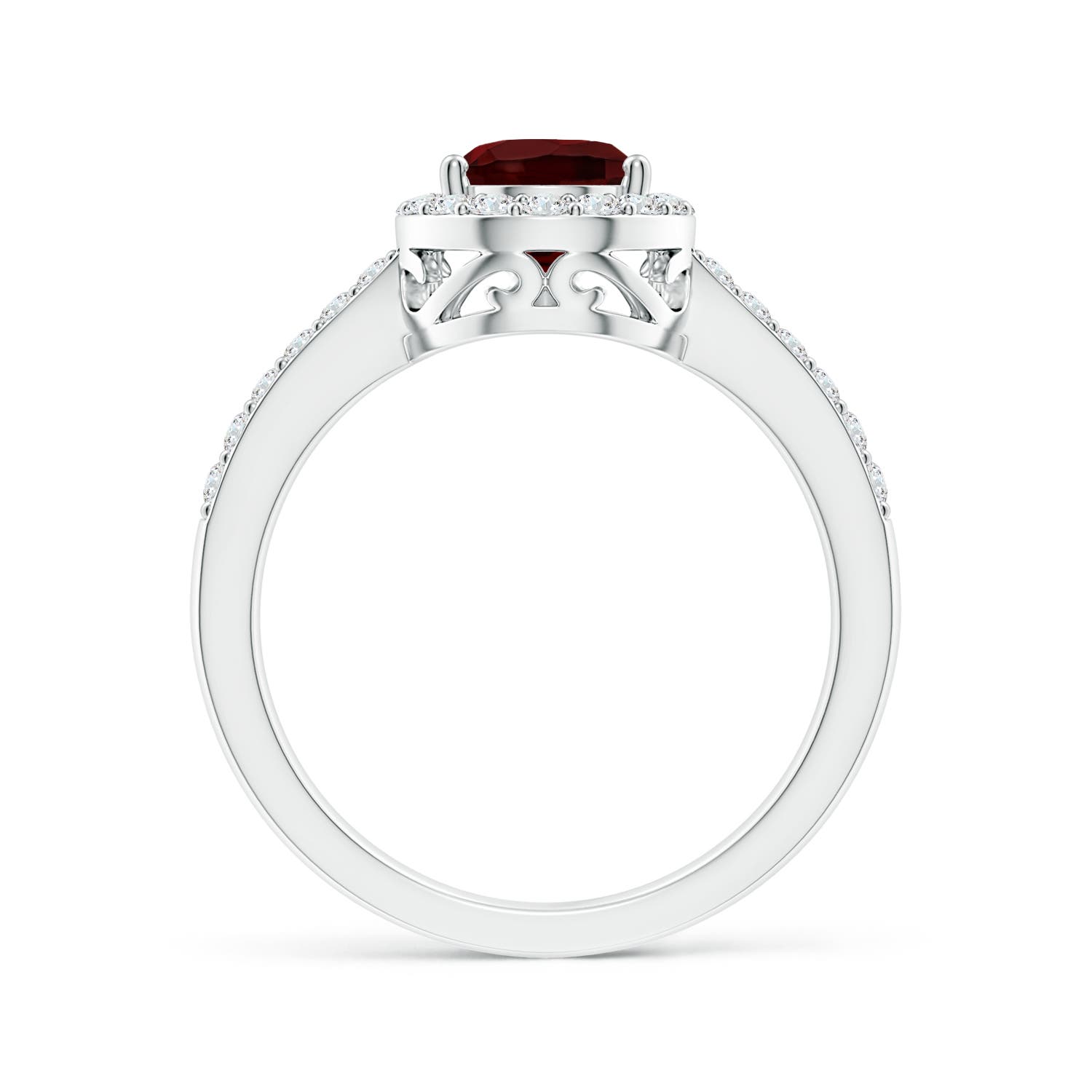 AA - Garnet / 1.86 CT / 14 KT White Gold