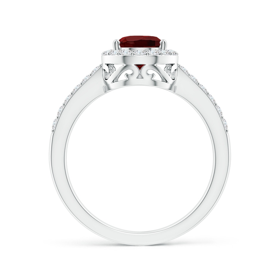 9x6mm AAA Pear Garnet Ring with Diamond Halo in White Gold side-1