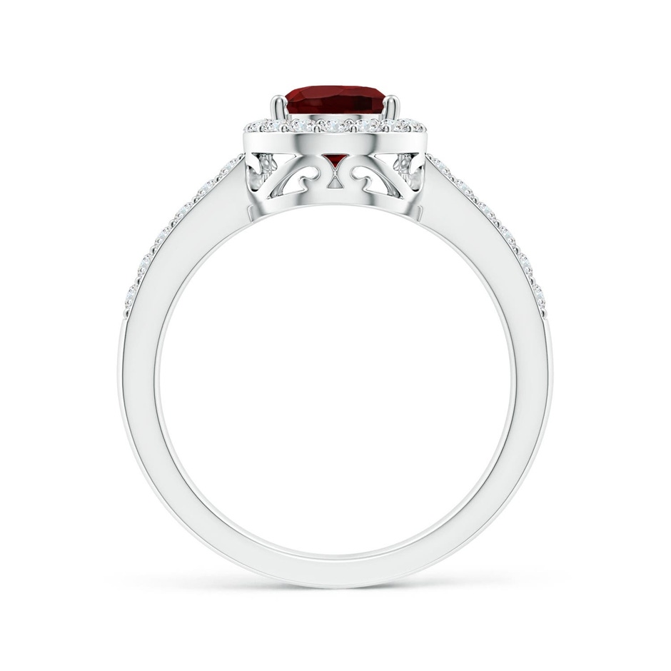 9x6mm AAA Pear Garnet Ring with Diamond Halo in White Gold side 199