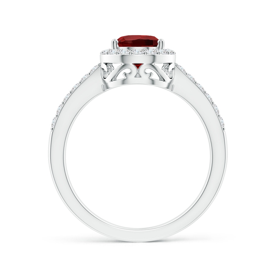 9x6mm AAAA Prong-Set Pear Garnet Ring with Diamond Halo in White Gold side 199