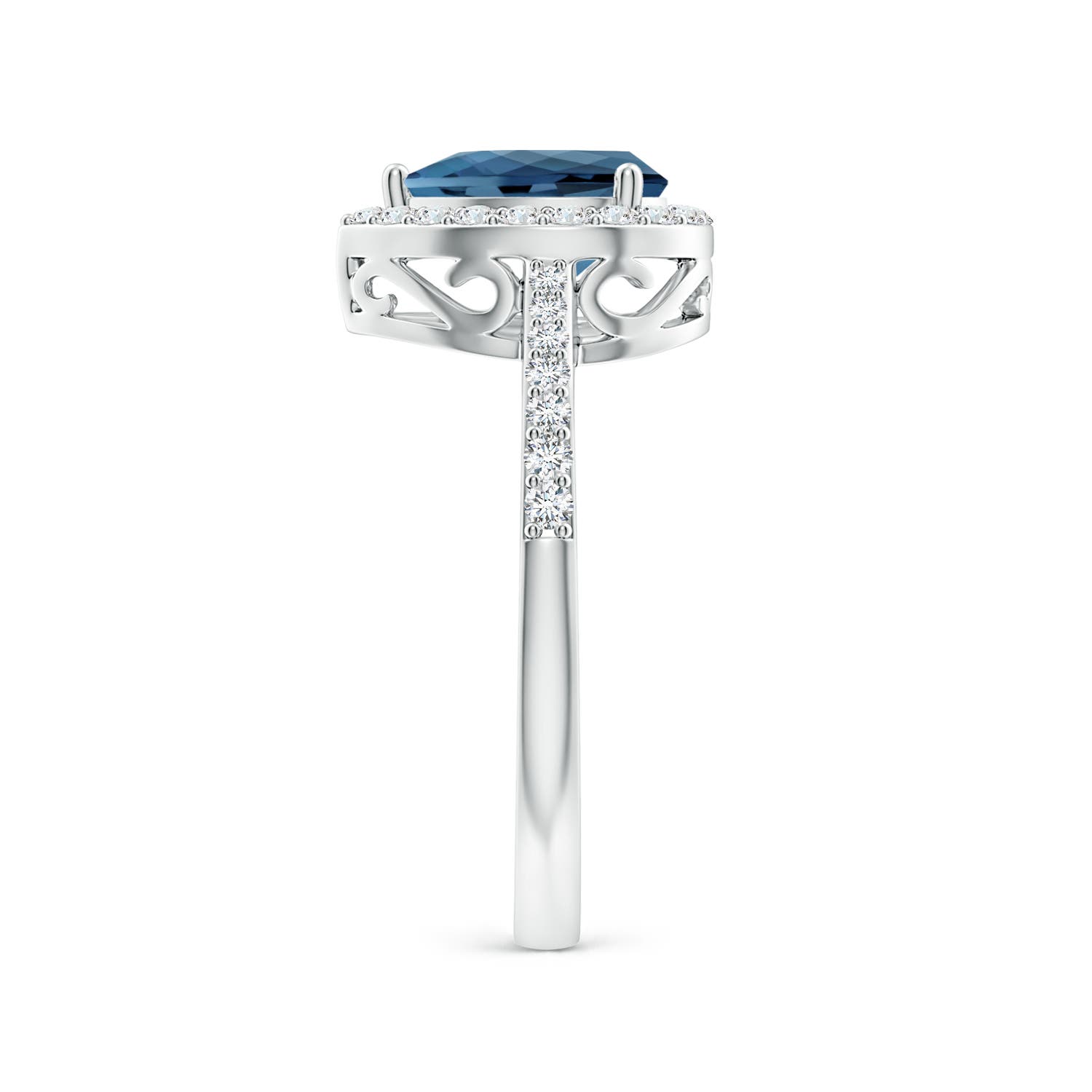 A - London Blue Topaz / 1.56 CT / 14 KT White Gold