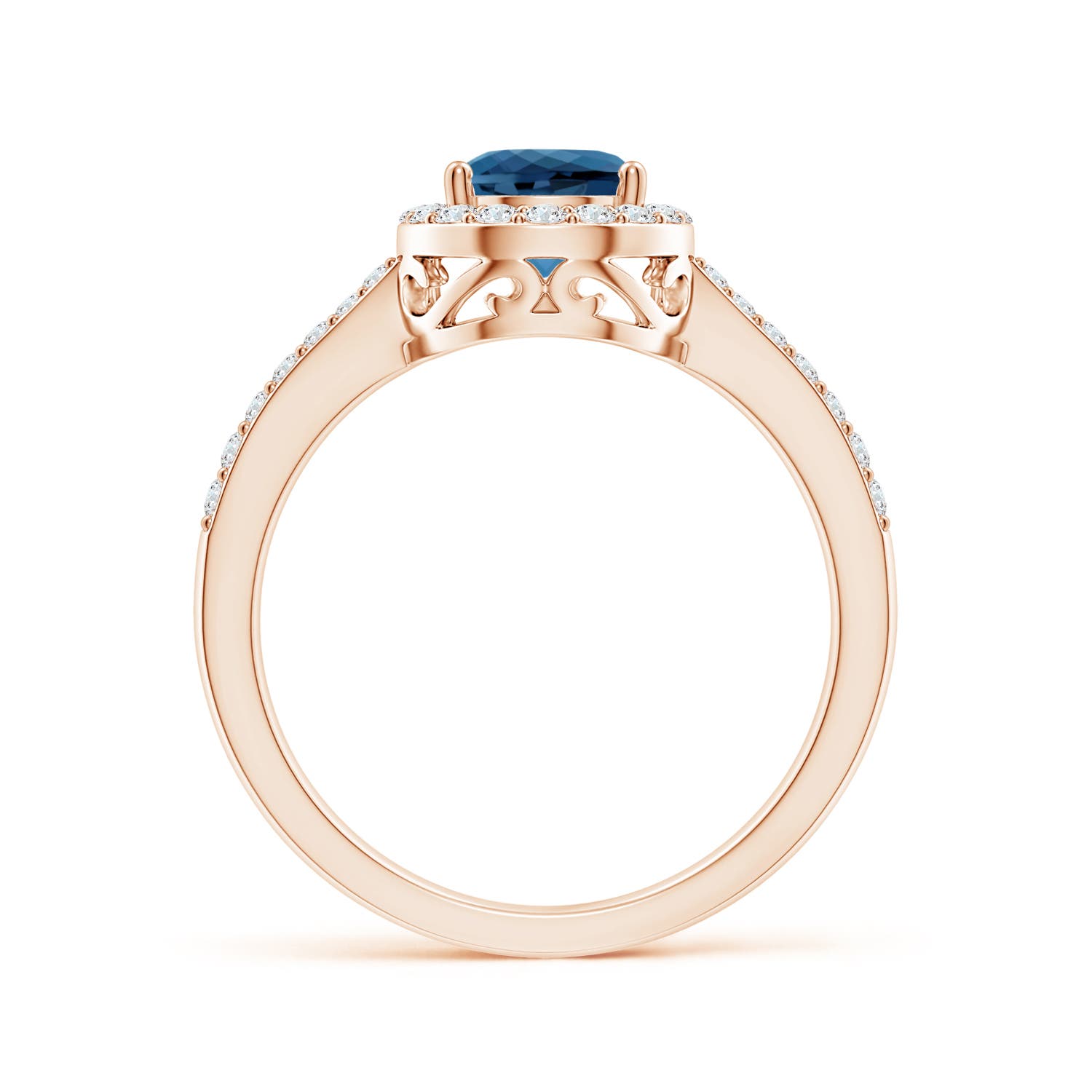 AA - London Blue Topaz / 1.56 CT / 14 KT Rose Gold