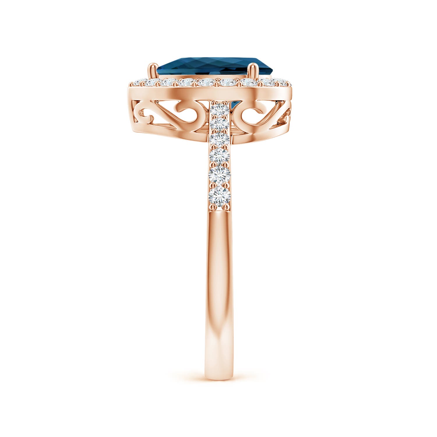 AAA - London Blue Topaz / 2.01 CT / 14 KT Rose Gold