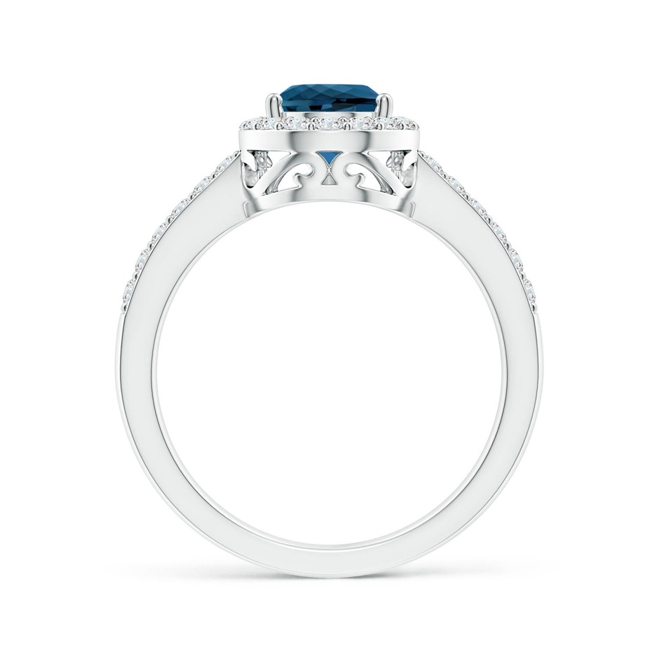 9x6mm AAA Prong-Set Pear London Blue Topaz Ring with Diamond Halo in White Gold side 199