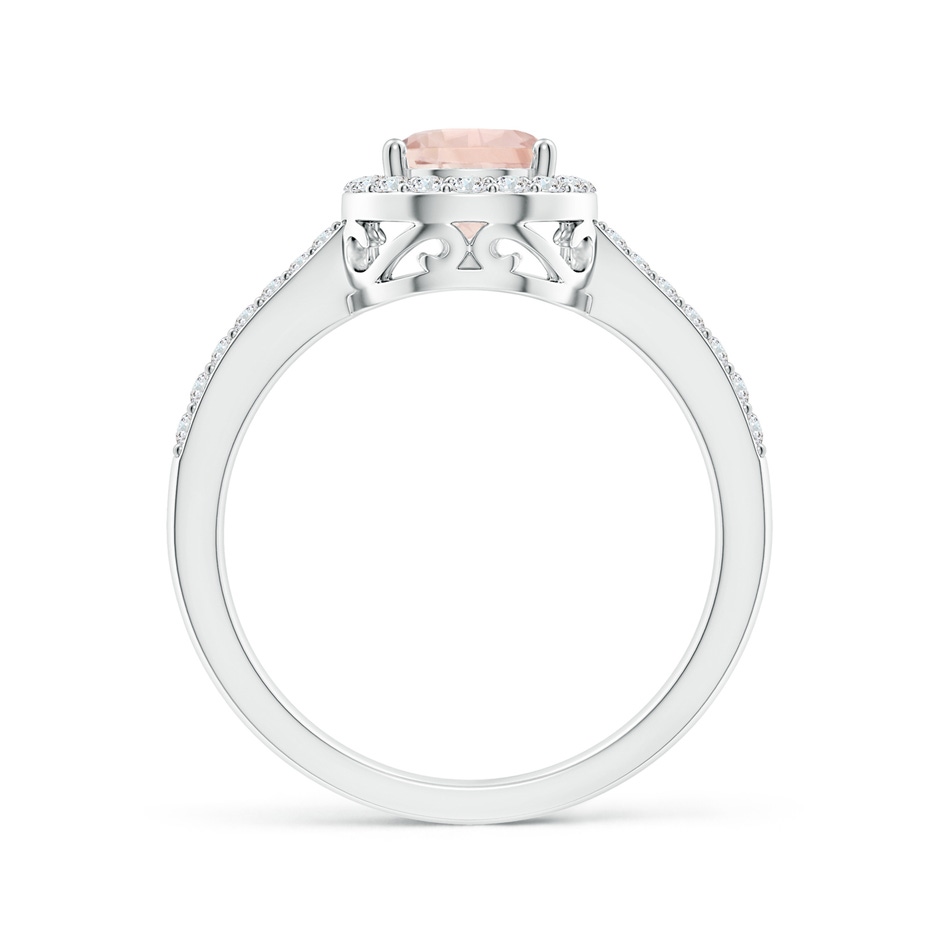 8x6mm A Prong-Set Pear Morganite Ring with Diamond Halo in White Gold side 199