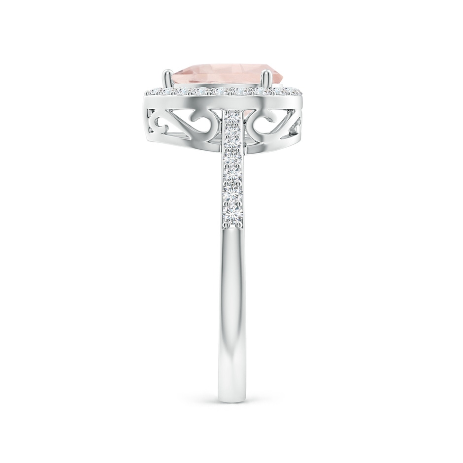 8x6mm A Prong-Set Pear Morganite Ring with Diamond Halo in White Gold side 299