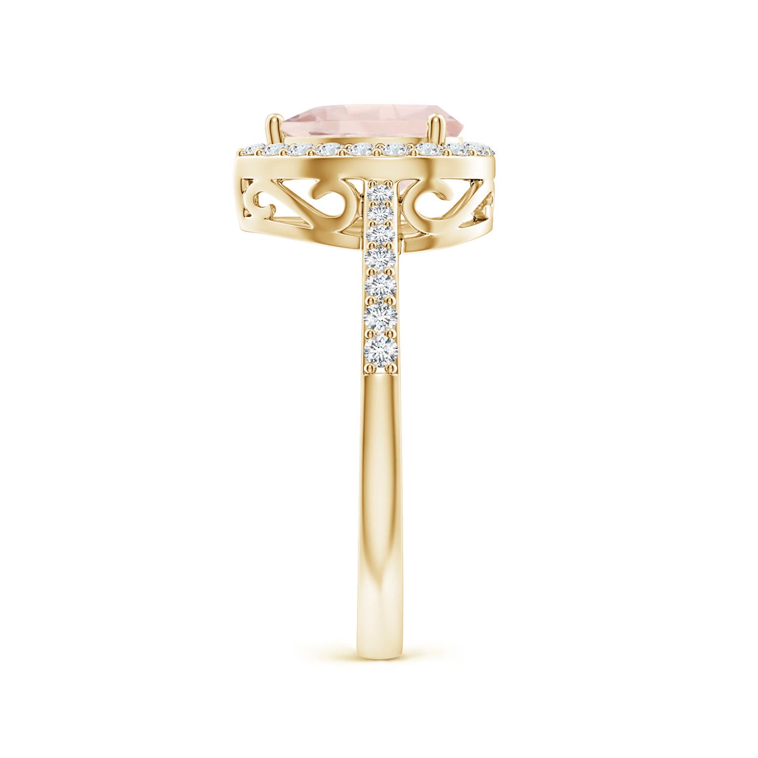 A - Morganite / 1.26 CT / 14 KT Yellow Gold