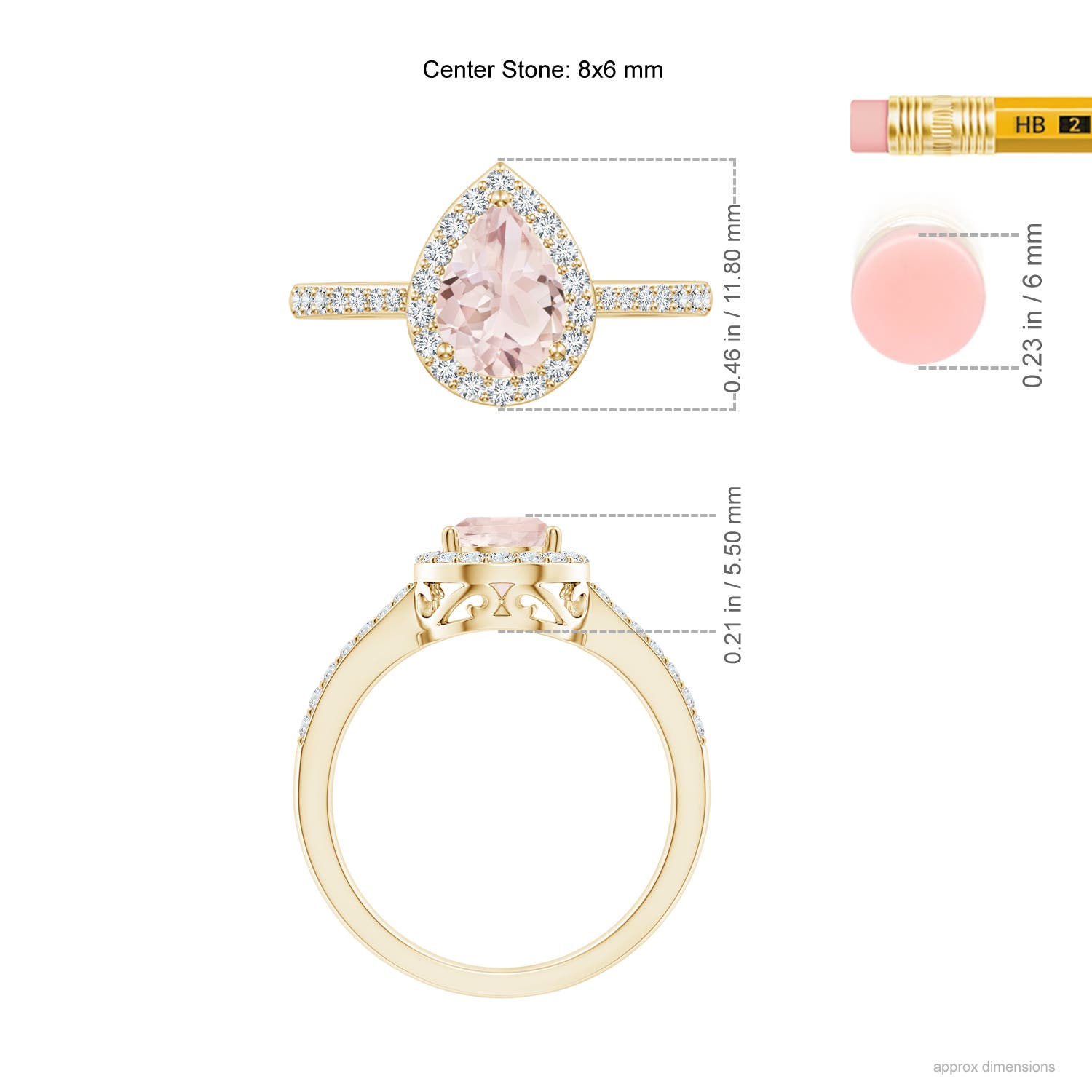 A - Morganite / 1.26 CT / 14 KT Yellow Gold