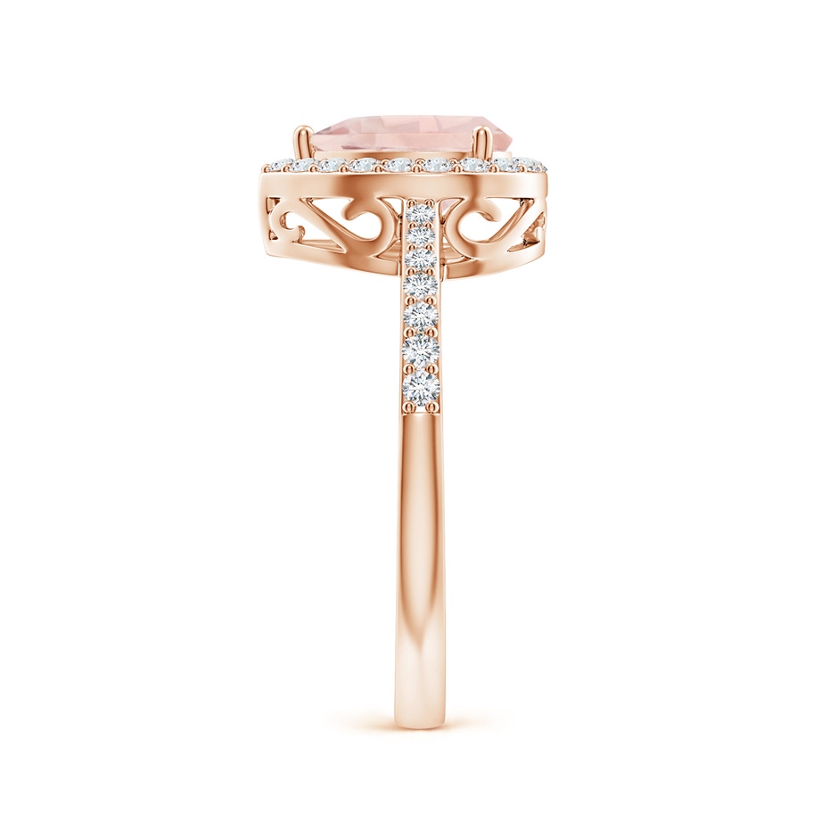 8x6mm AA Prong-Set Pear Morganite Ring with Diamond Halo in Rose Gold side 299