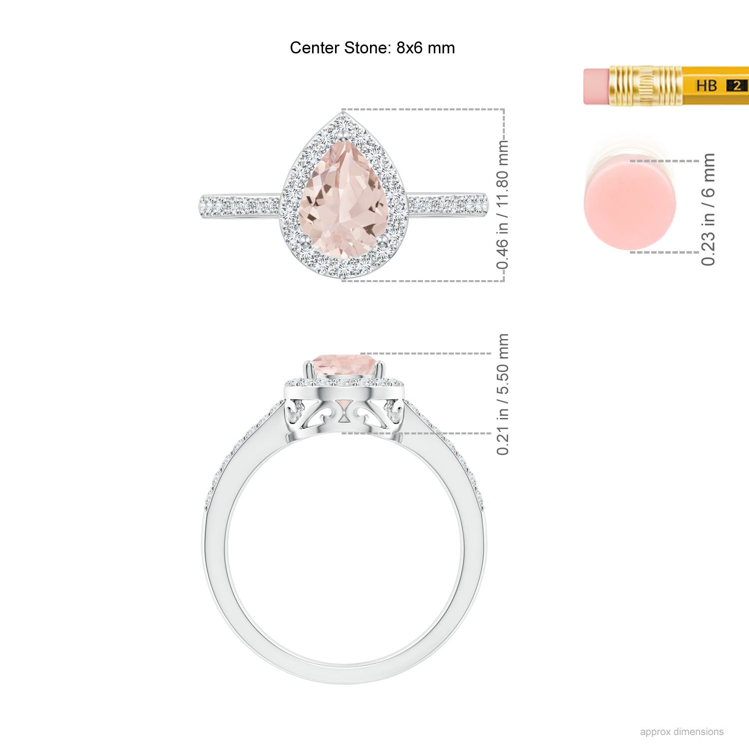 AA - Morganite / 1.26 CT / 14 KT White Gold