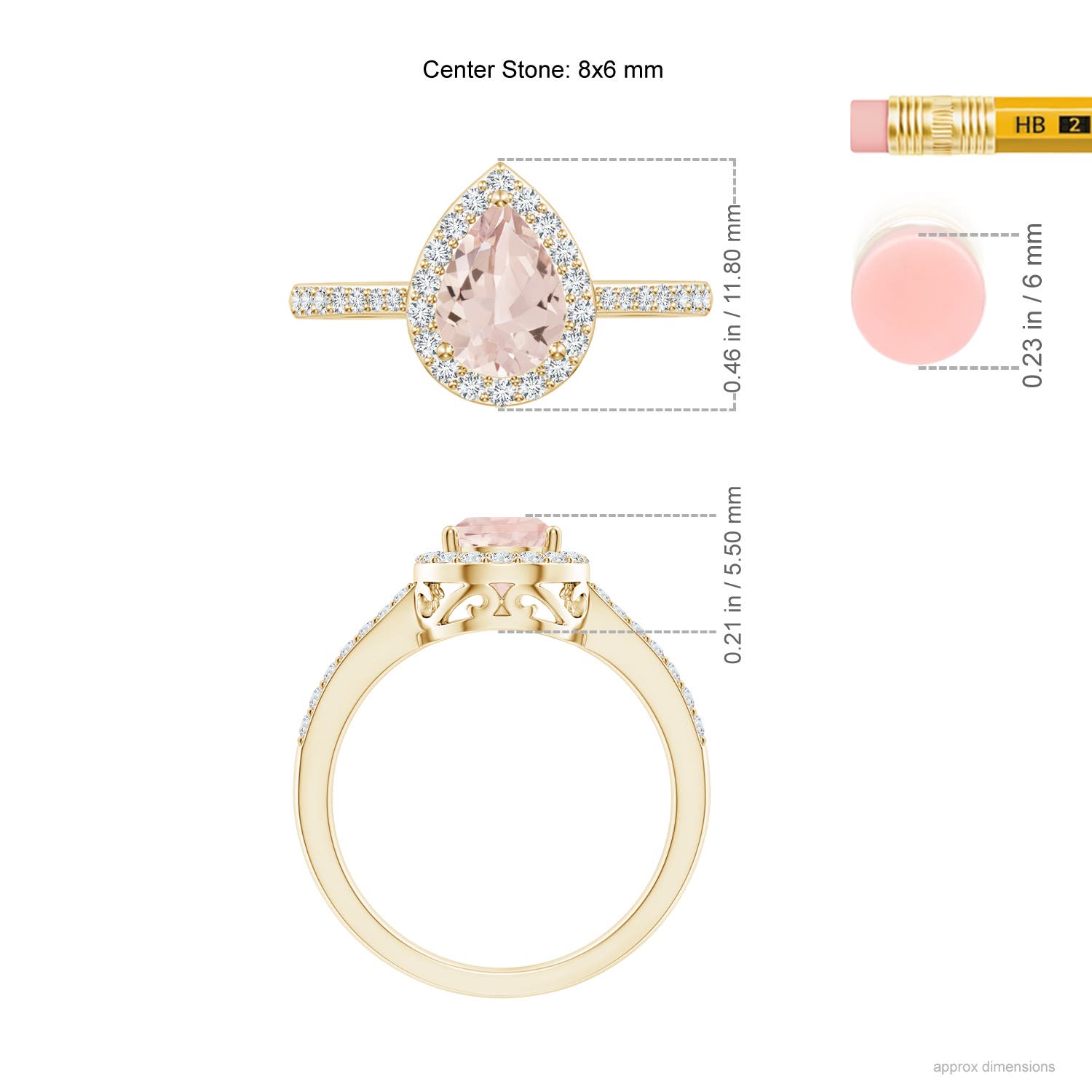 AA - Morganite / 1.26 CT / 14 KT Yellow Gold