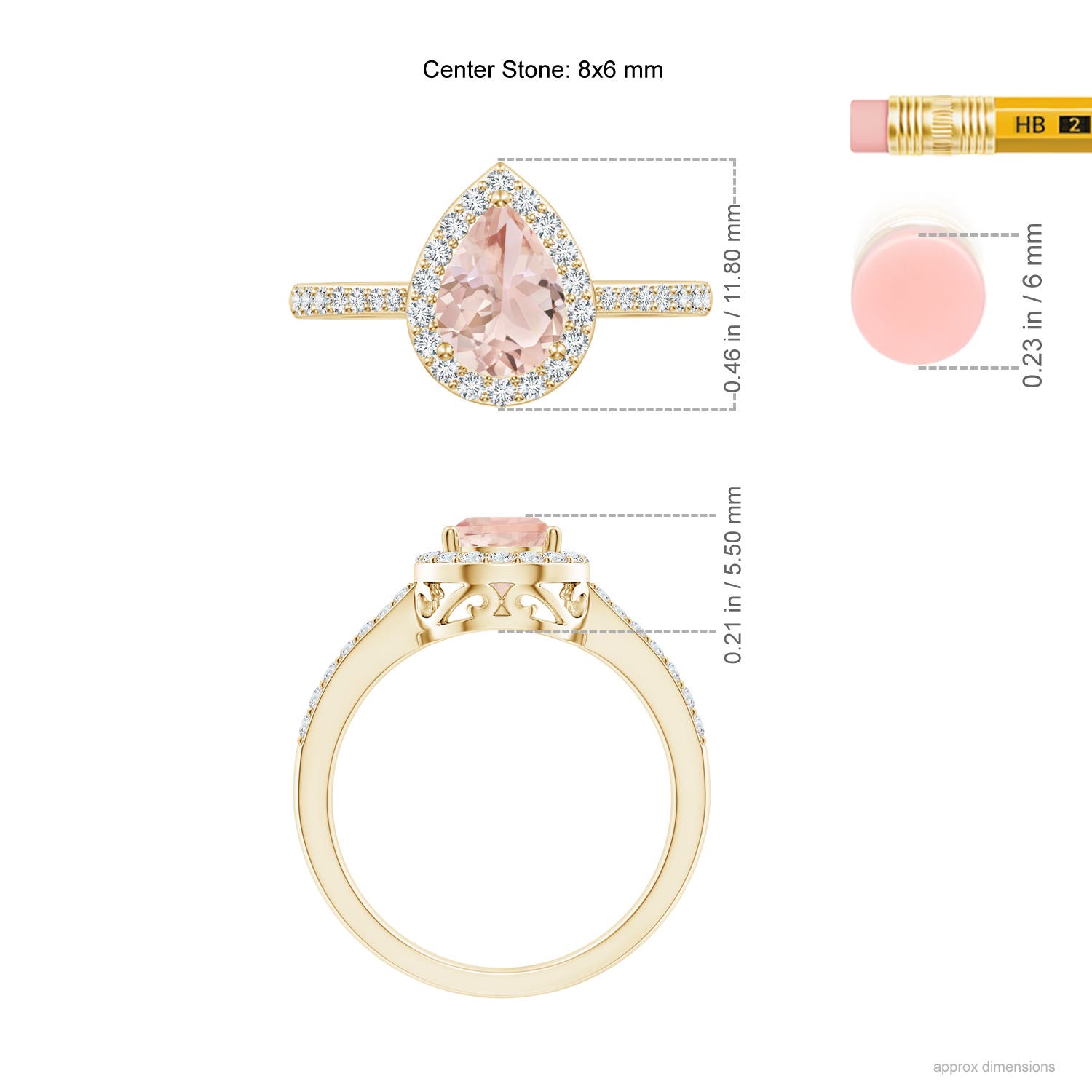 AAA - Morganite / 1.26 CT / 14 KT Yellow Gold