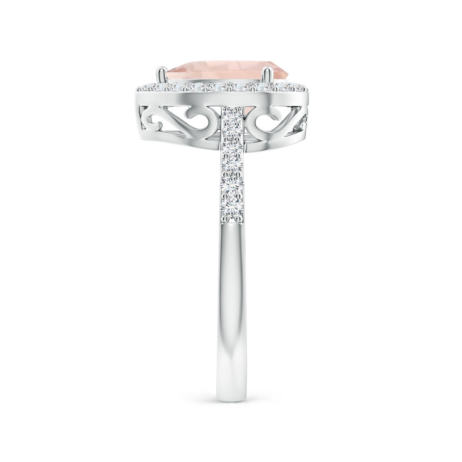 9x6mm A Prong-Set Pear Morganite Ring with Diamond Halo in White Gold side 299
