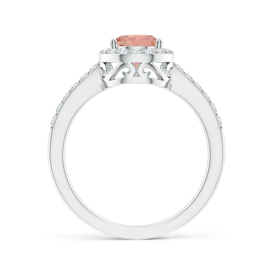 9x6mm AAAA Prong-Set Pear Morganite Ring with Diamond Halo in P950 Platinum side 199