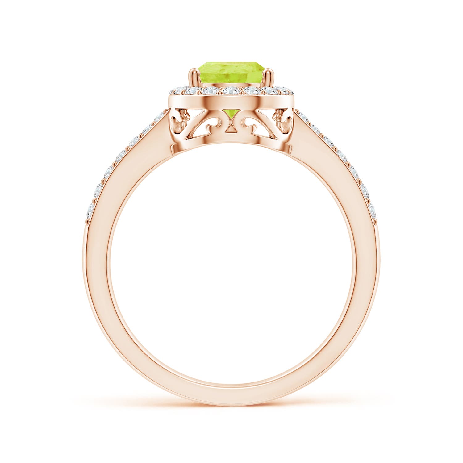 A - Peridot / 1.41 CT / 14 KT Rose Gold