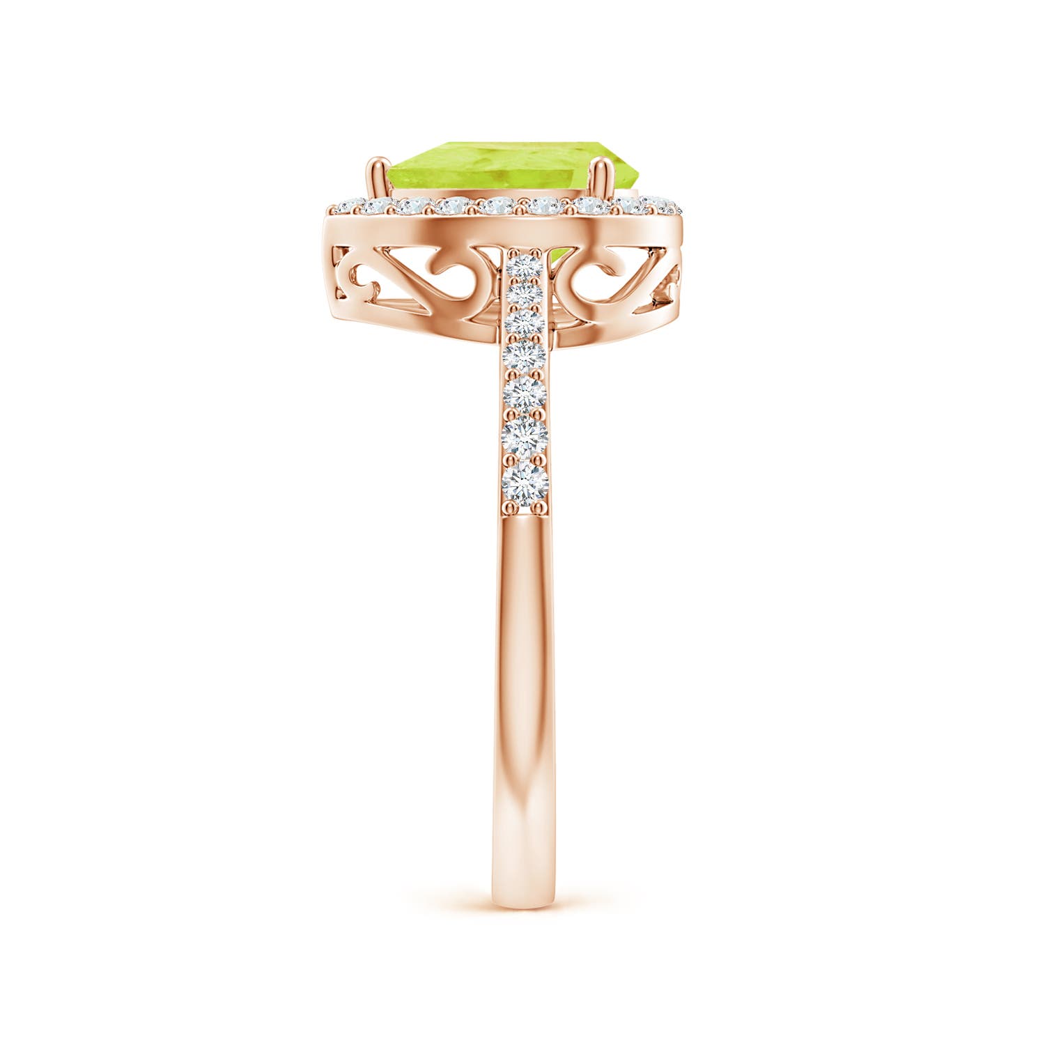 A - Peridot / 1.41 CT / 14 KT Rose Gold