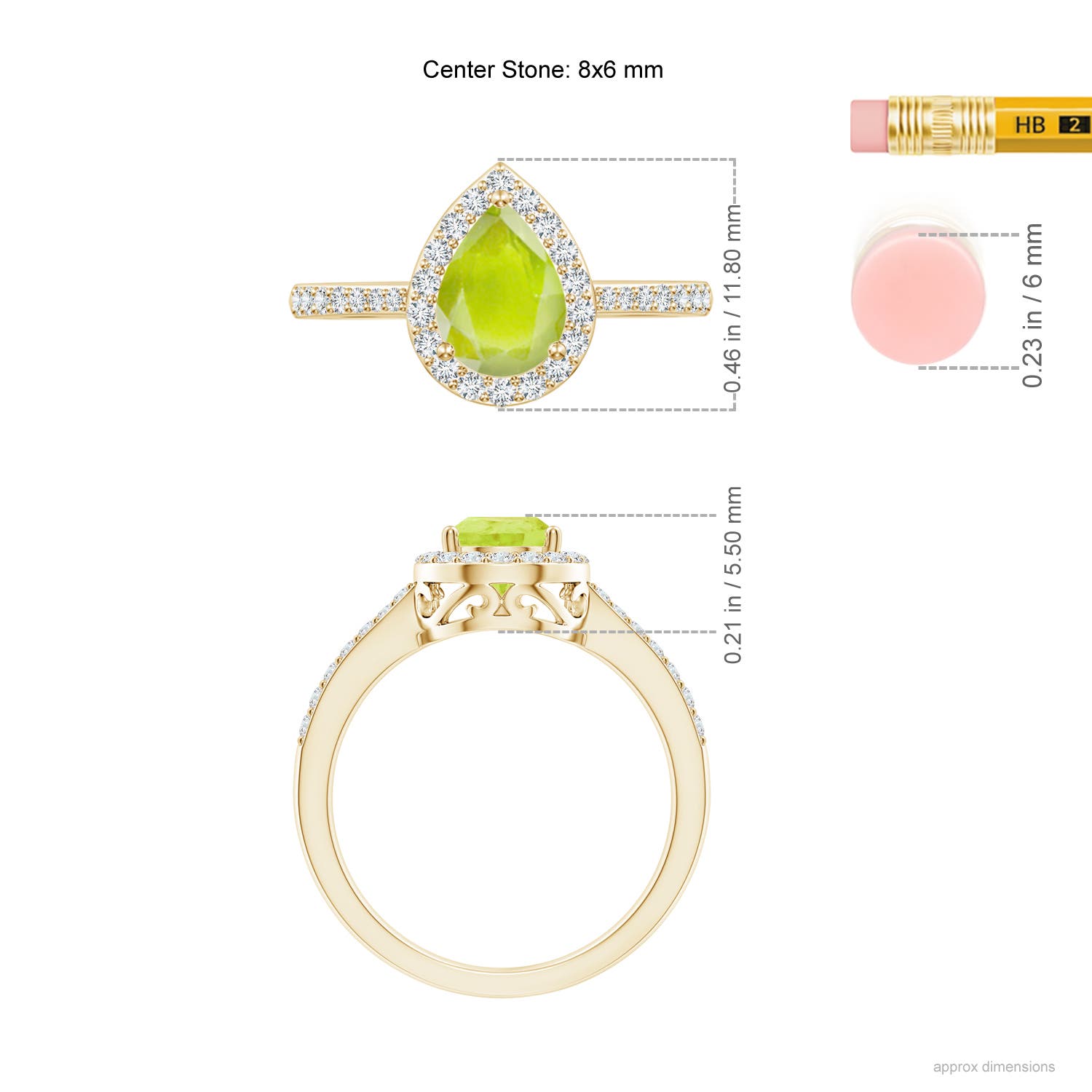 A - Peridot / 1.41 CT / 14 KT Yellow Gold