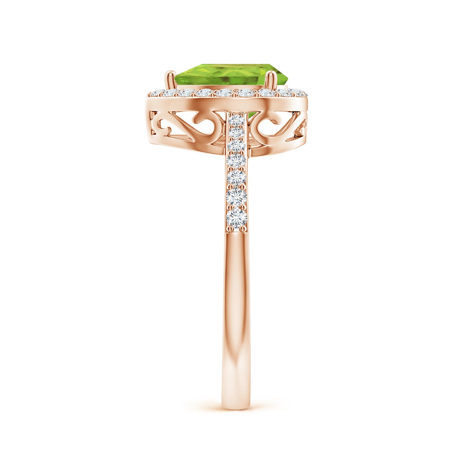 AA - Peridot / 1.41 CT / 14 KT Rose Gold