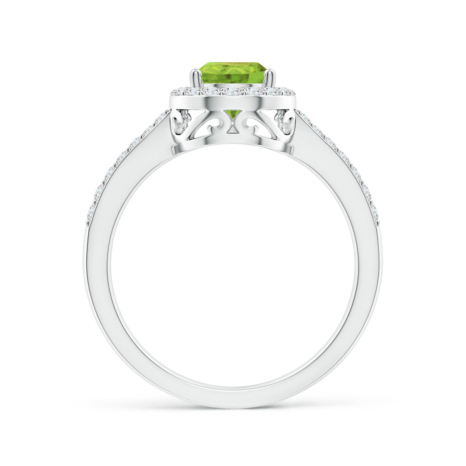 AA - Peridot / 1.41 CT / 14 KT White Gold