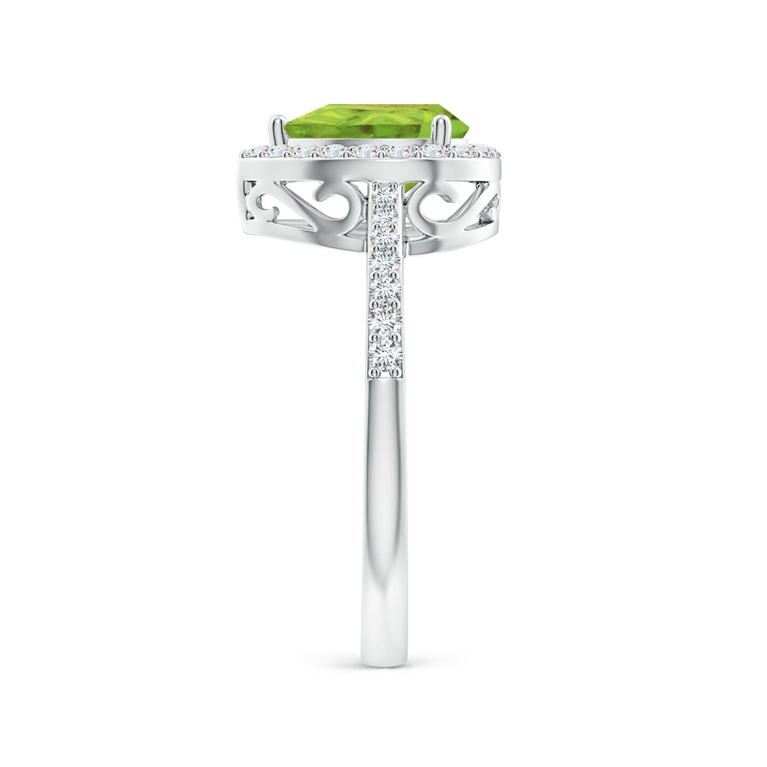 AA - Peridot / 1.41 CT / 14 KT White Gold