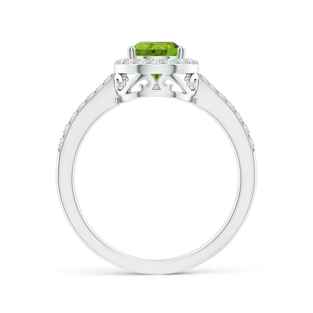 8x6mm AAA Pear Peridot Ring with Diamond Halo in White Gold - side_1