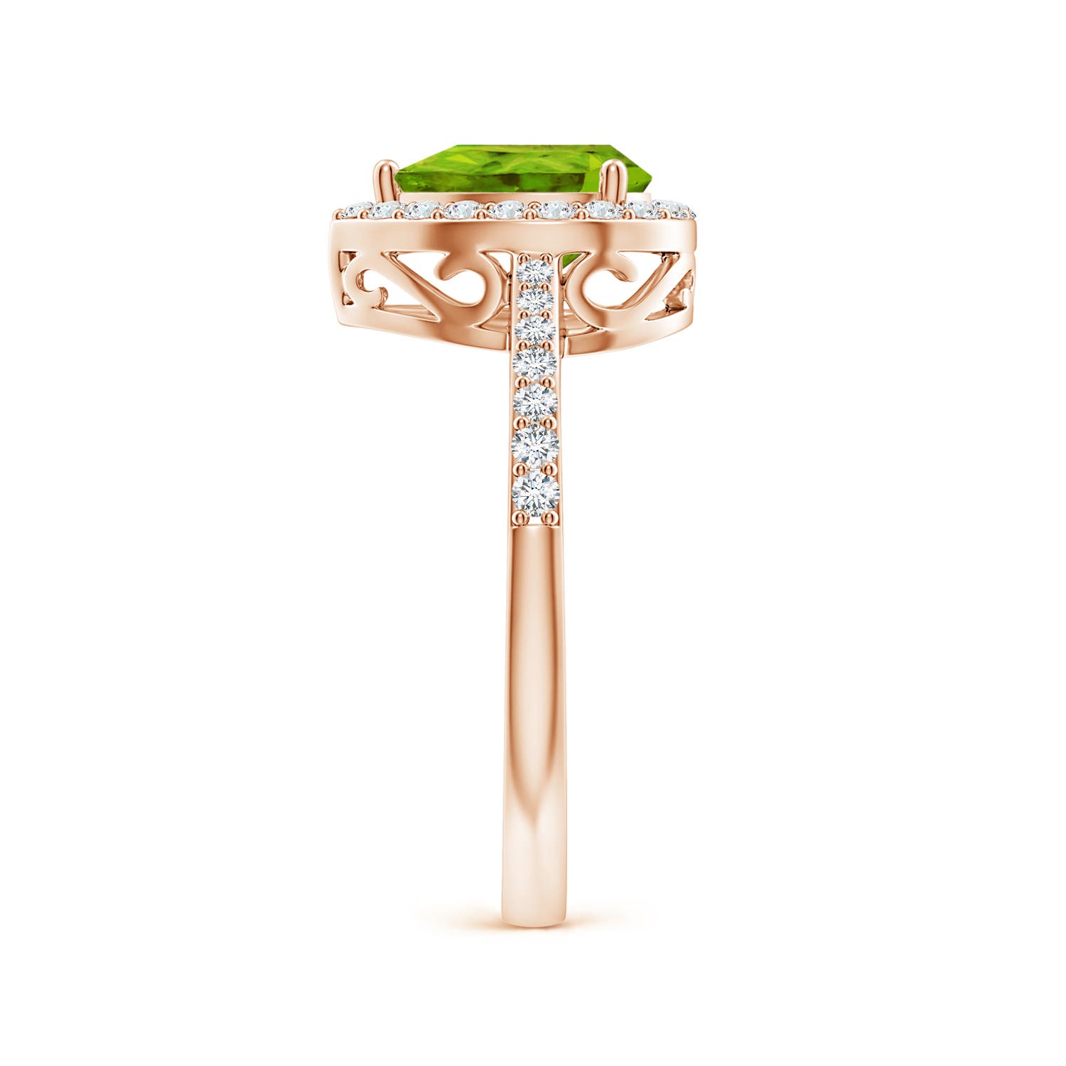 AAAA - Peridot / 1.41 CT / 14 KT Rose Gold