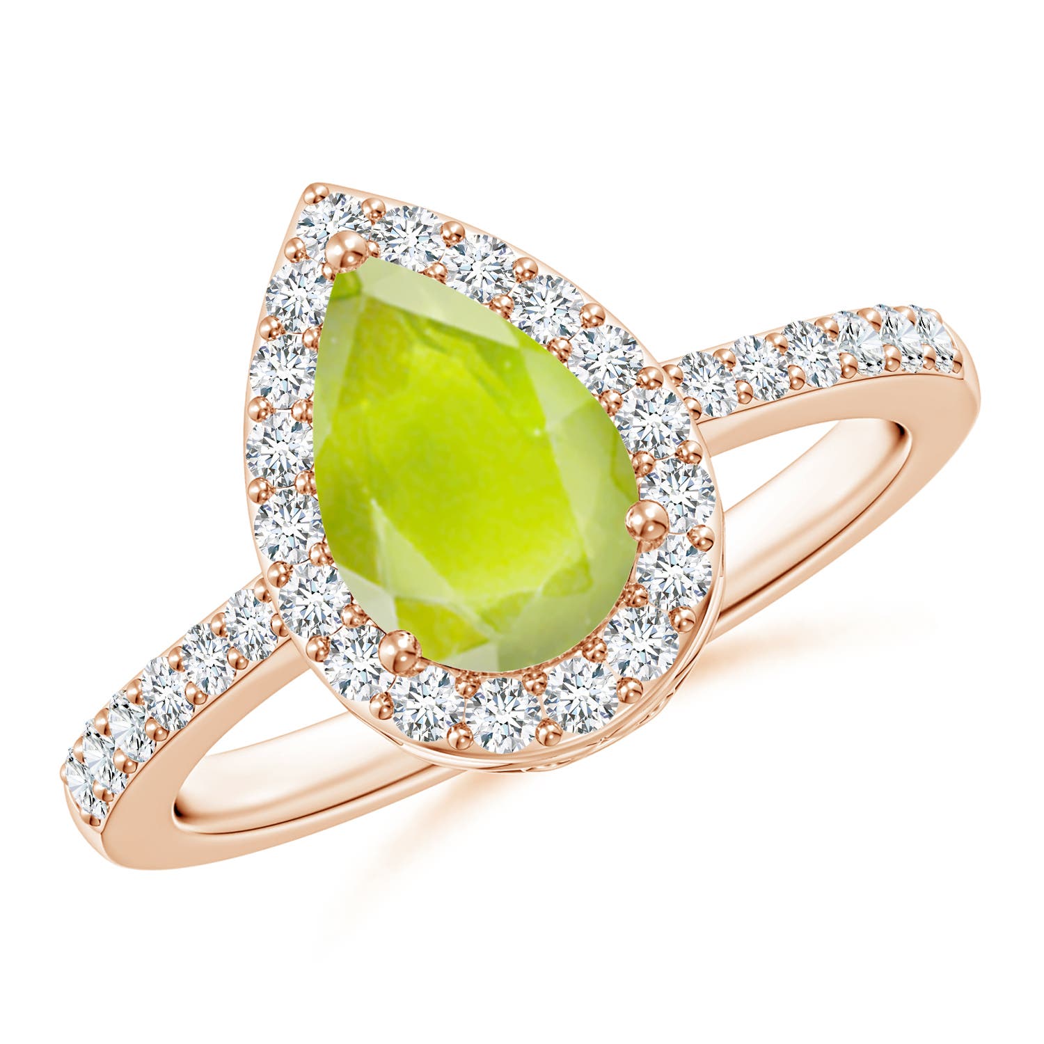 A - Peridot / 1.66 CT / 14 KT Rose Gold