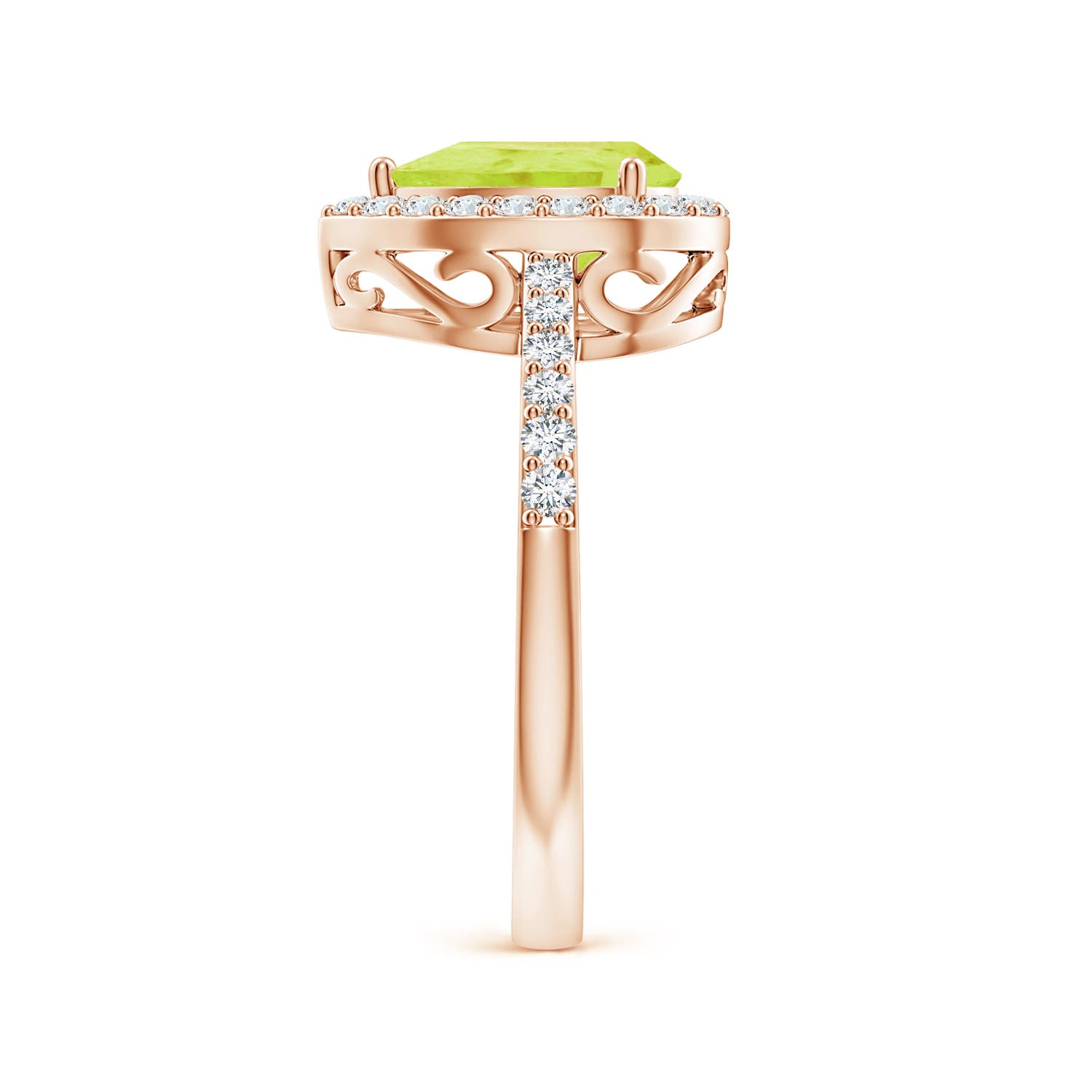 A - Peridot / 1.66 CT / 14 KT Rose Gold