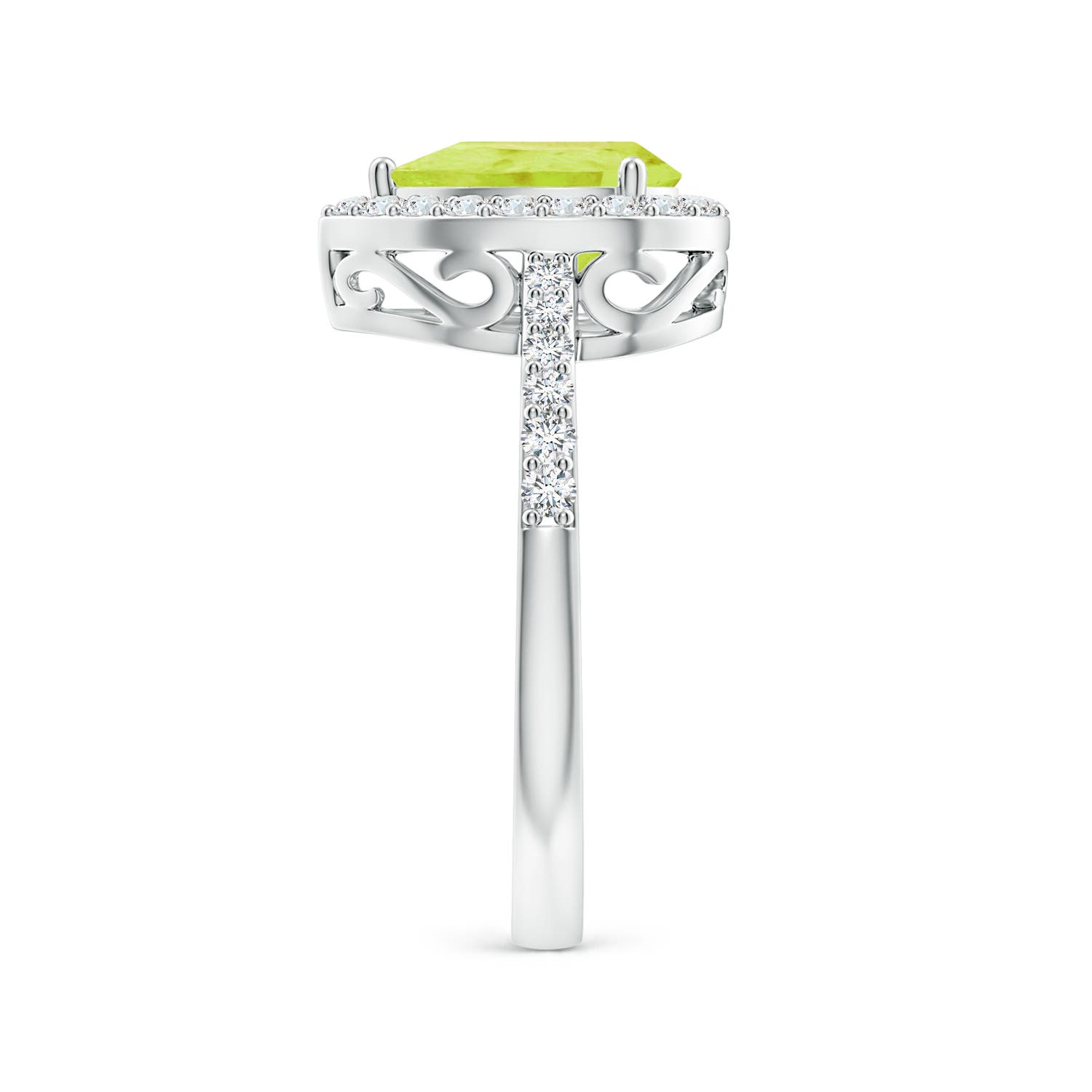 A - Peridot / 1.66 CT / 14 KT White Gold