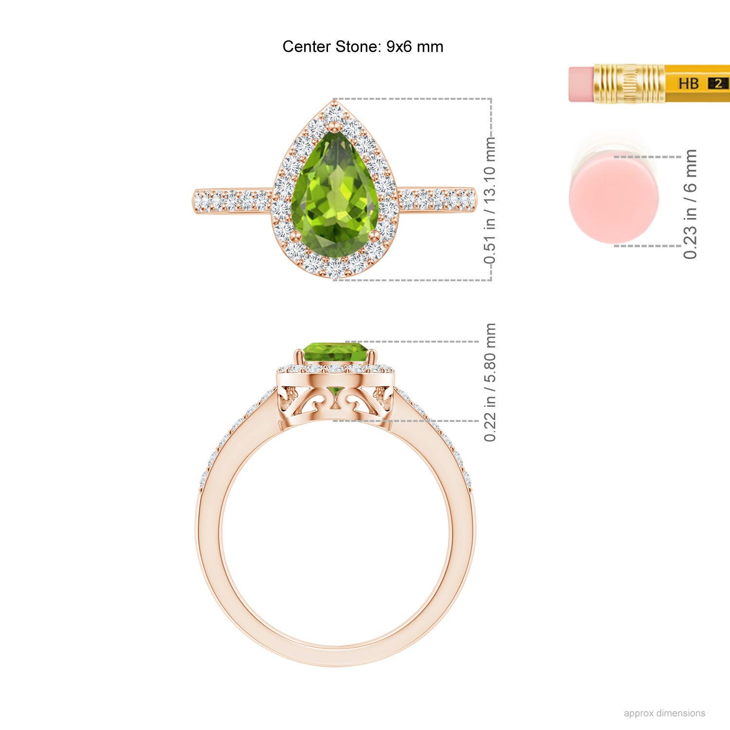 AAA - Peridot / 1.66 CT / 14 KT Rose Gold