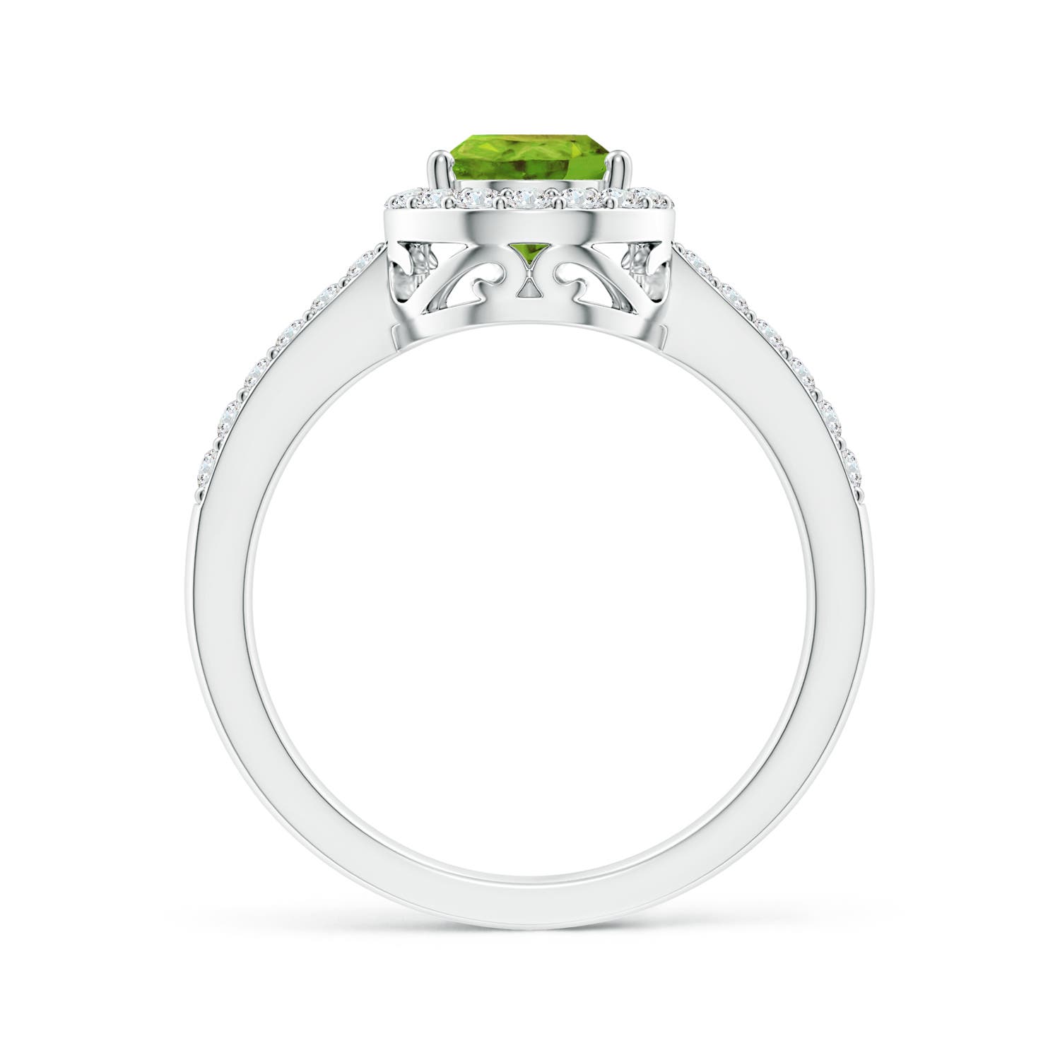 AAA - Peridot / 1.66 CT / 14 KT White Gold