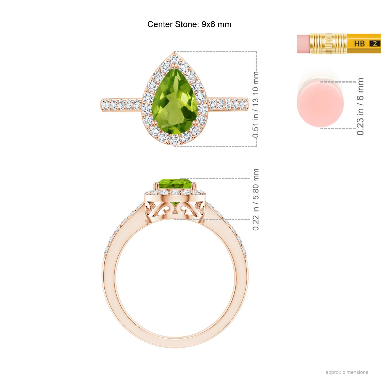 AAAA - Peridot / 1.66 CT / 14 KT Rose Gold