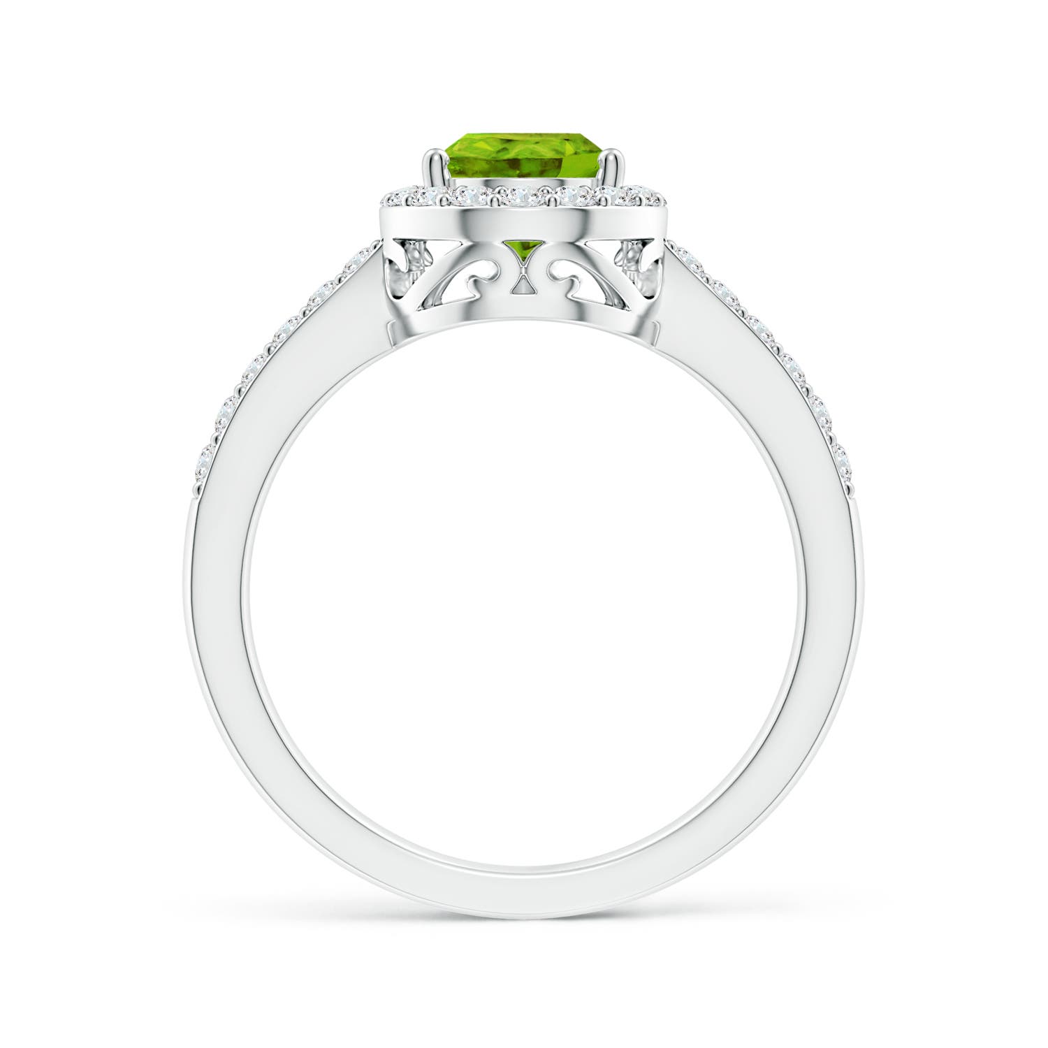 AAAA - Peridot / 1.66 CT / 14 KT White Gold