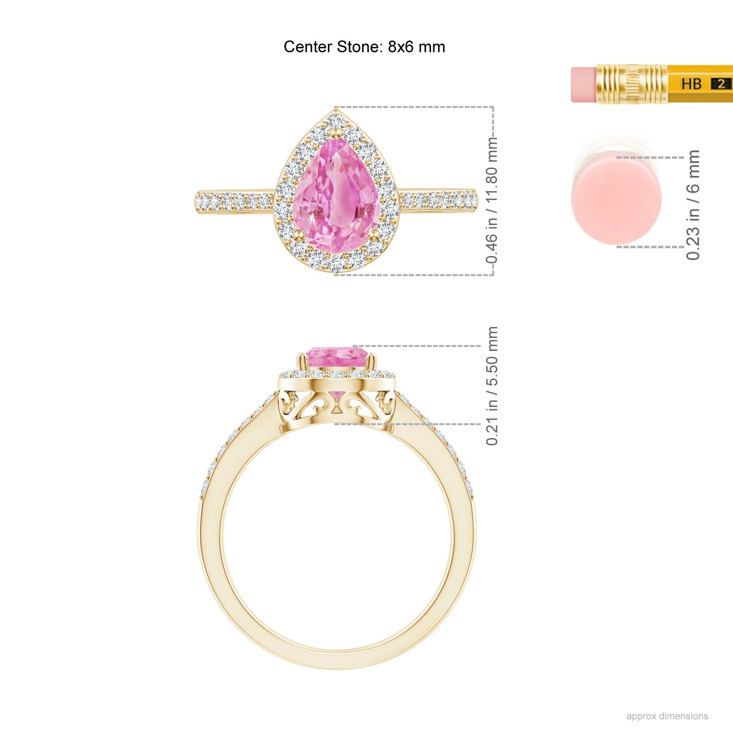 A - Pink Sapphire / 1.56 CT / 14 KT Yellow Gold