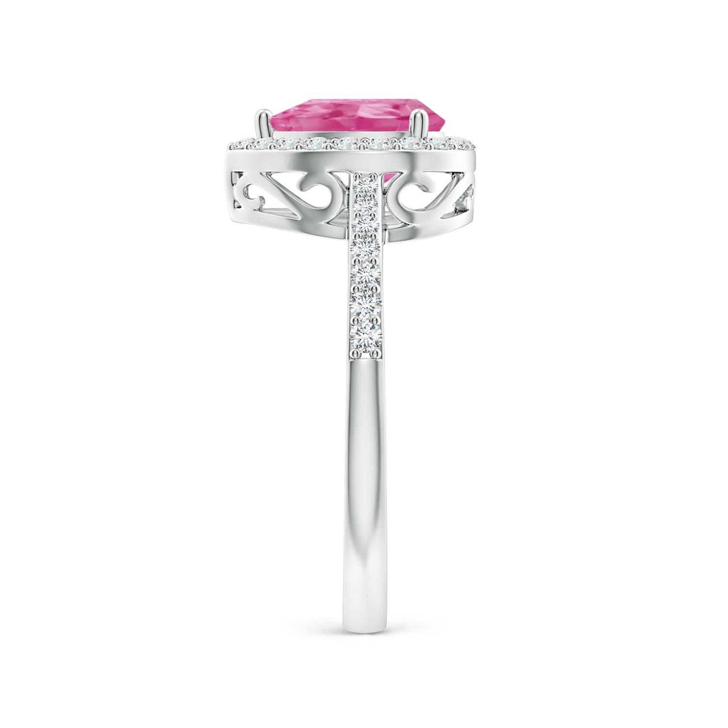 AAA - Pink Sapphire / 1.56 CT / 14 KT White Gold