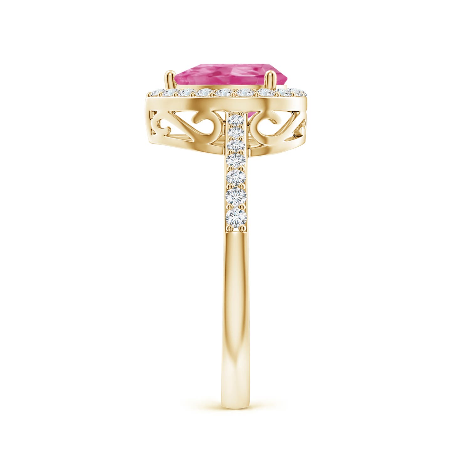 AAA - Pink Sapphire / 1.56 CT / 14 KT Yellow Gold