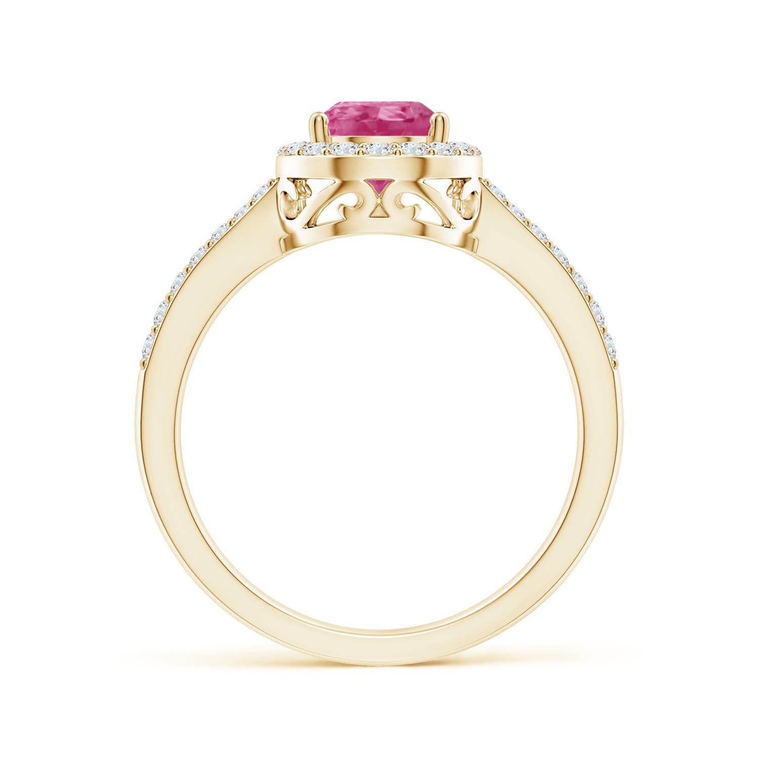 AAAA - Pink Sapphire / 1.56 CT / 14 KT Yellow Gold