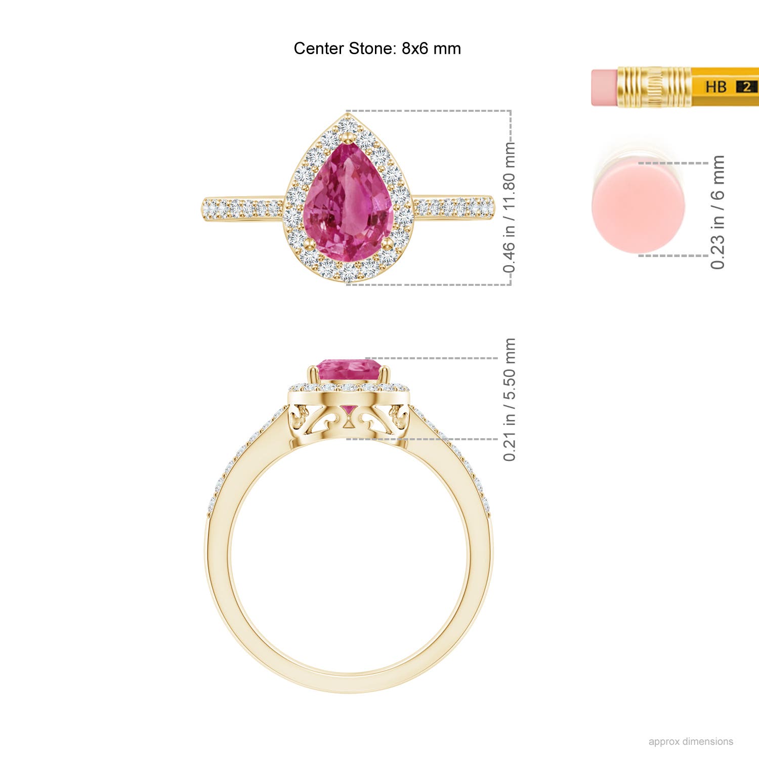 AAAA - Pink Sapphire / 1.56 CT / 14 KT Yellow Gold