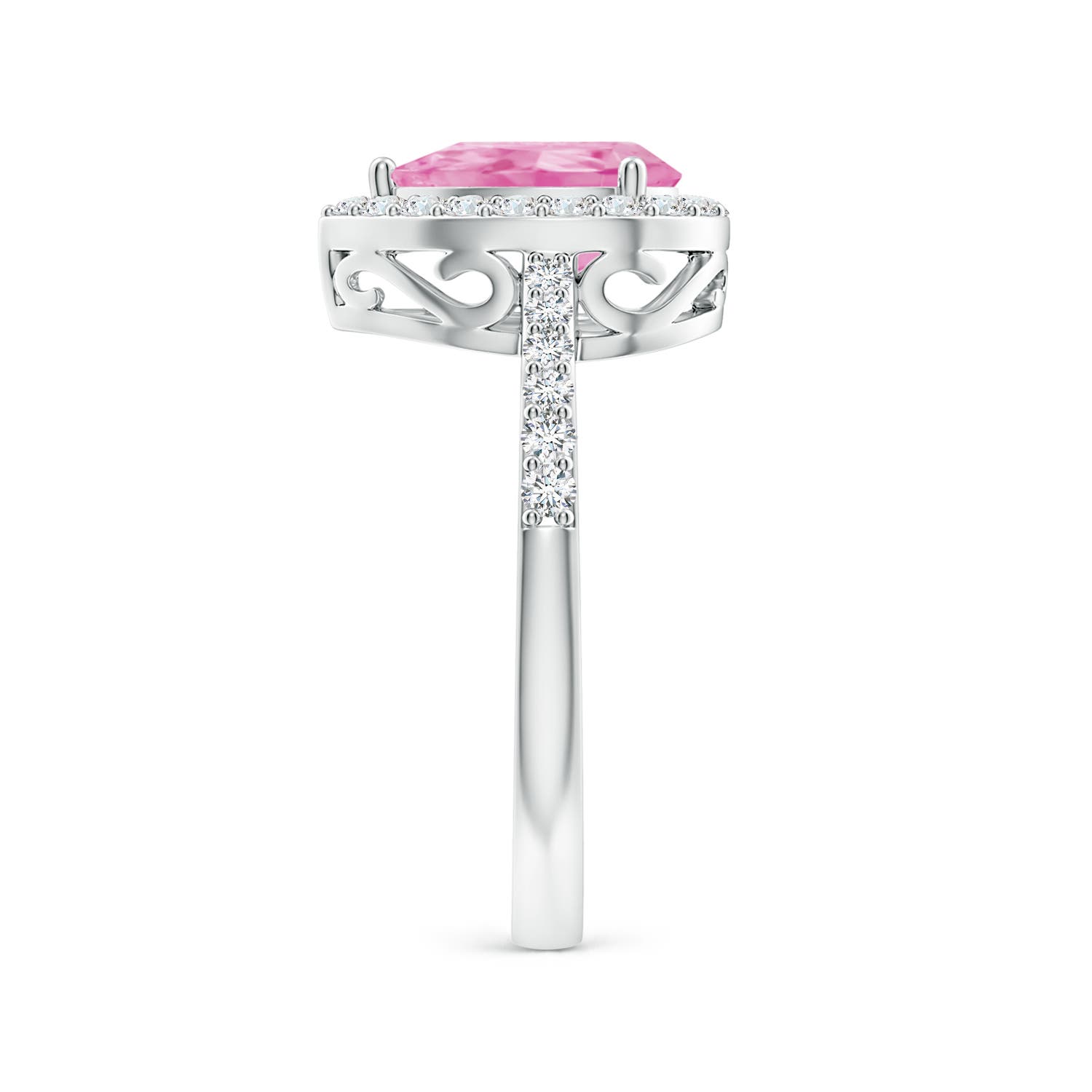 A - Pink Sapphire / 1.96 CT / 14 KT White Gold