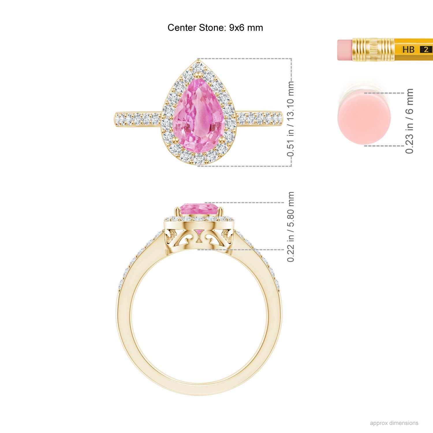 A - Pink Sapphire / 1.96 CT / 14 KT Yellow Gold