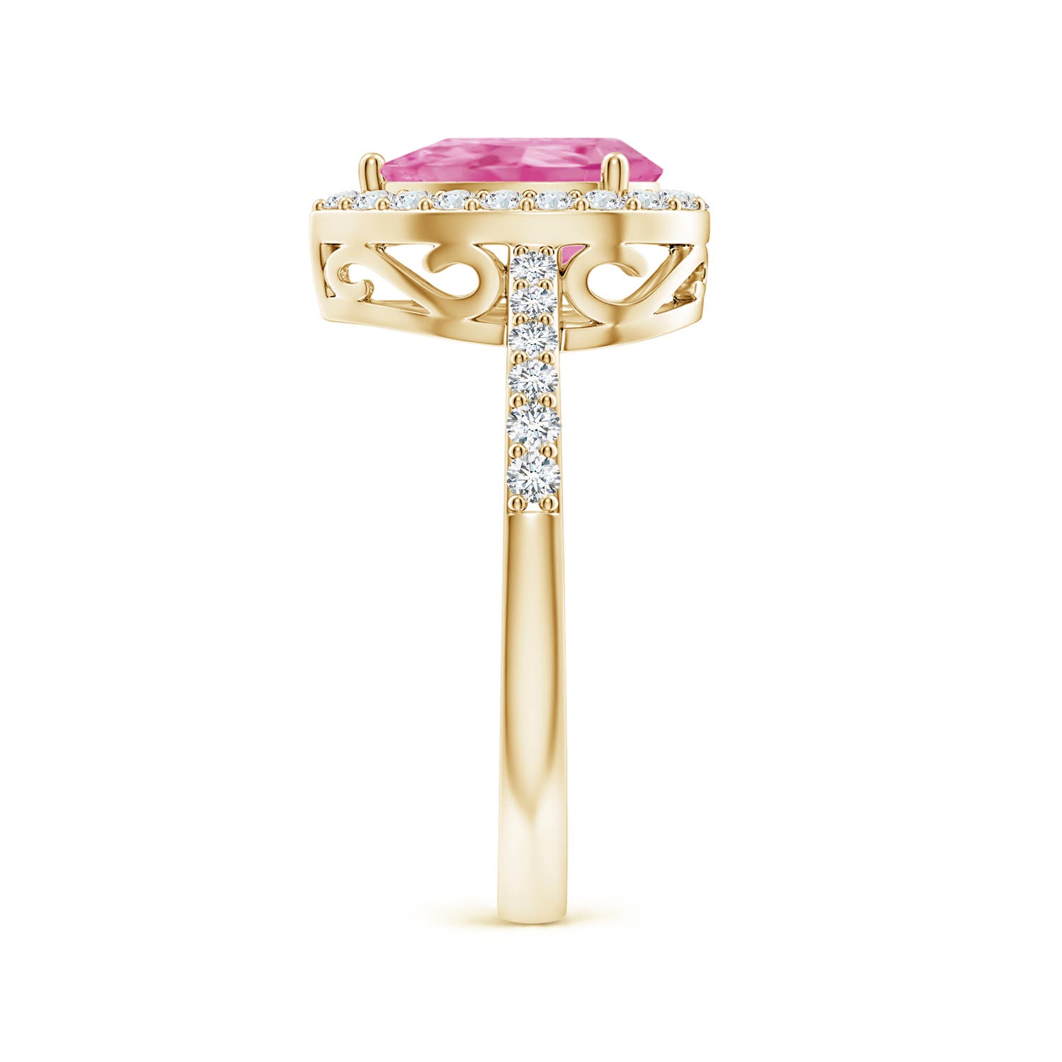 AA - Pink Sapphire / 1.96 CT / 14 KT Yellow Gold