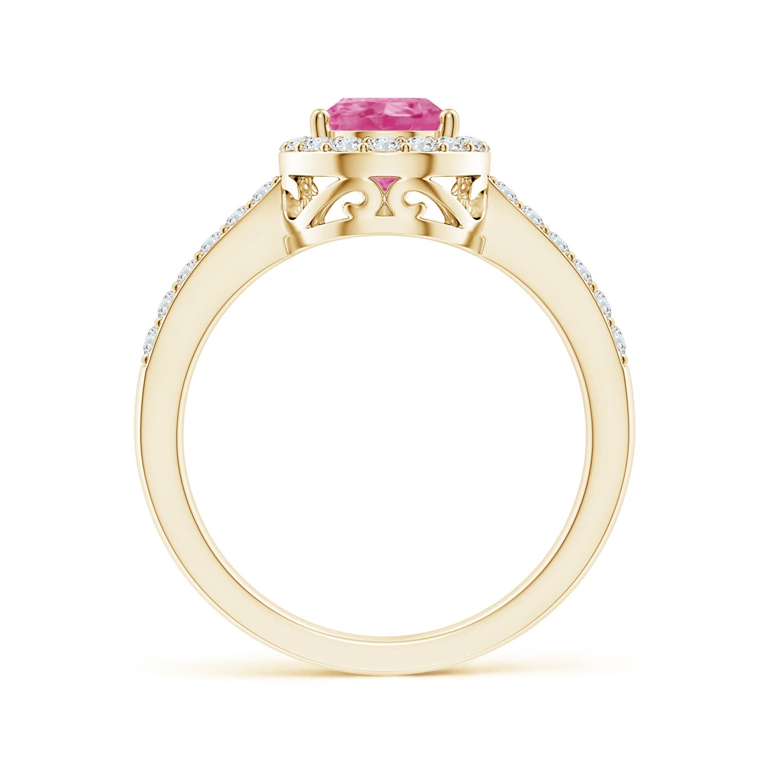 AAA - Pink Sapphire / 1.96 CT / 14 KT Yellow Gold